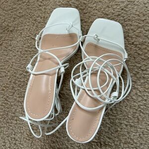 SHEIN White Strappy Heels